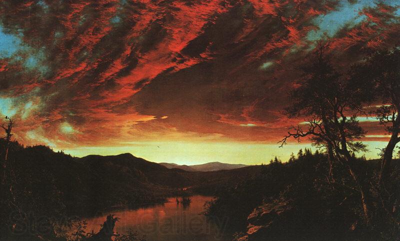 Frederick Edwin Church Secluded Landscape at Sunset Norge oil painting art
